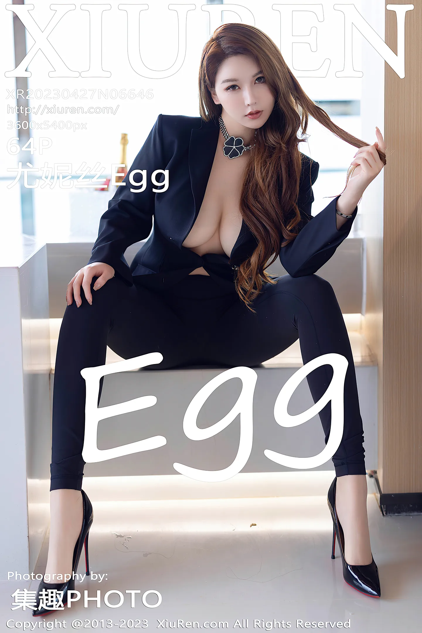 [XiuRen秀人网]No.6646_女神尤妮丝Egg性感深色真空西服露傲人豪乳遮点极致诱惑写真64P-秀人网 - XiuRen.Space